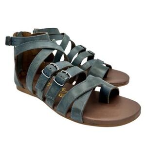 New Sandal Named Blair By Naughty Monkey Sz 10 Multi Strap Teal Adjustable NWOB
